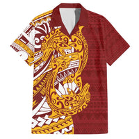 Couple Dolphins Maori Motif Hawaiian Shirt LT9 Burgundy - Polynesian Pride