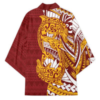 Couple Dolphins Maori Motif Kimono - Polynesian Pride