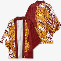 Couple Dolphins Maori Motif Kimono - Polynesian Pride