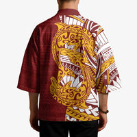 Couple Dolphins Maori Motif Kimono - Polynesian Pride