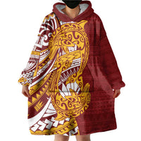 Couple Dolphins Maori Motif Wearable Blanket Hoodie - Polynesian Pride