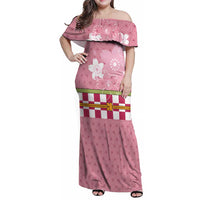 Japanese Asanoha Pattern Family Matching Off Shoulder Maxi Dress and Hawaiian Shirt Charm Against Evil Spirits - Polynesian Pride