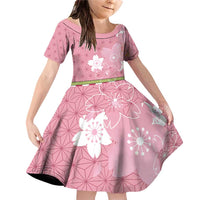 Japanese Asanoha Pattern Family Matching Off Shoulder Short Dress and Hawaiian Shirt Charm Against Evil Spirits - Polynesian Pride