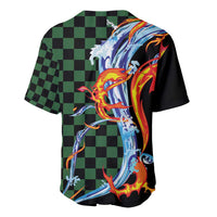Japanese Asanoha Pattern Baseball Jersey Sun Flame Slayer Dragon Hinokami Kagura Spirit - Polynesian Pride