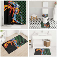 Japanese Asanoha Pattern Bathroom Set Sun Flame Slayer Dragon Hinokami Kagura Spirit - Polynesian Pride
