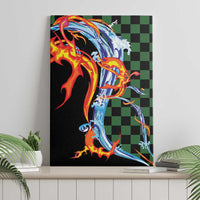 Japanese Asanoha Pattern Canvas Wall Art Sun Flame Slayer Dragon Hinokami Kagura Spirit - Polynesian Pride