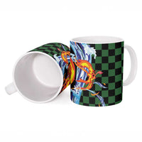 Japanese Asanoha Pattern Ceramic Mug Sun Flame Slayer Dragon Hinokami Kagura Spirit - Polynesian Pride
