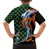 Japanese Asanoha Pattern Family Matching Summer Maxi Dress and Hawaiian Shirt Sun Flame Slayer Dragon Hinokami Kagura Spirit LT9 - Polynesian Pride