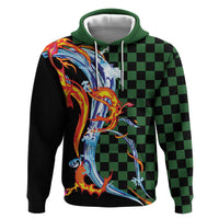Japanese Asanoha Pattern Hoodie Sun Flame Slayer Dragon Hinokami Kagura Spirit - Polynesian Pride