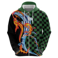 Japanese Asanoha Pattern Hoodie Sun Flame Slayer Dragon Hinokami Kagura Spirit - Polynesian Pride