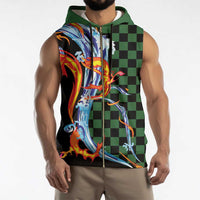 Japanese Asanoha Pattern Sleeveless Zip Hoodie Sun Flame Slayer Dragon Hinokami Kagura Spirit - Polynesian Pride