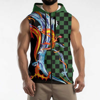 Japanese Asanoha Pattern Sleeveless Zip Hoodie Sun Flame Slayer Dragon Hinokami Kagura Spirit LT9 - Polynesian Pride