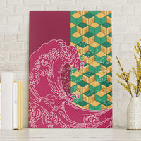 Japanese Bishamon-Kikkou Pattern Canvas Wall Art Water Pillar Silent River Flow - Polynesian Pride