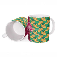 Japanese Bishamon-Kikkou Pattern Ceramic Mug Water Pillar Silent River Flow - Polynesian Pride