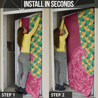 Japanese Bishamon-Kikkou Pattern Door Cover Water Pillar Silent River Flow - Polynesian Pride