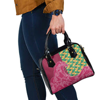 Japanese Bishamon-Kikkou Pattern Shoulder Handbag Water Pillar Silent River Flow - Polynesian Pride