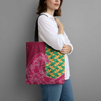 Japanese Bishamon-Kikkou Pattern Tote Bag Water Pillar Silent River Flow - Polynesian Pride
