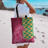 Japanese Bishamon-Kikkou Pattern Tote Bag Water Pillar Silent River Flow - Polynesian Pride