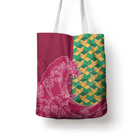 Japanese Bishamon-Kikkou Pattern Tote Bag Water Pillar Silent River Flow - Polynesian Pride