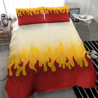 Japanese Kaen Pattern Bedding Set Flame Pillar Blazing Lion Heart - Polynesian Pride