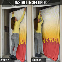 Japanese Kaen Pattern Door Cover Flame Pillar Blazing Lion Heart - Polynesian Pride