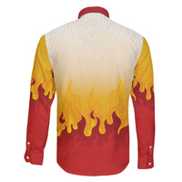 Japanese Kaen Pattern Family Matching Mermaid Dress and Hawaiian Shirt Flame Pillar Blazing Lion Heart - Polynesian Pride