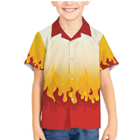 Japanese Kaen Pattern Family Matching Mermaid Dress and Hawaiian Shirt Flame Pillar Blazing Lion Heart - Polynesian Pride