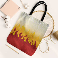Japanese Kaen Pattern Tote Bag Flame Pillar Blazing Lion Heart - Polynesian Pride
