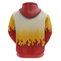 Japanese Kaen Pattern Zip Hoodie Flame Pillar Blazing Lion Heart - Polynesian Pride
