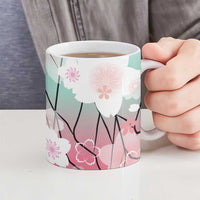 Japanese Kocho Pattern Ceramic Mug Insect Pillar Butterfly Flower Fairy - Polynesian Pride