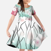 Japanese Kocho Pattern Family Matching Puletasi and Hawaiian Shirt Insect Pillar Butterfly Flower Fairy - Polynesian Pride