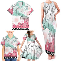 Japanese Kocho Pattern Family Matching Tank Maxi Dress and Hawaiian Shirt Insect Pillar Butterfly Flower Fairy - Polynesian Pride