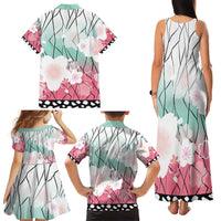 Japanese Kocho Pattern Family Matching Tank Maxi Dress and Hawaiian Shirt Insect Pillar Butterfly Flower Fairy - Polynesian Pride