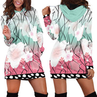 Japanese Kocho Pattern Hoodie Dress Insect Pillar Butterfly Flower Fairy - Polynesian Pride