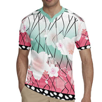 Japanese Kocho Pattern Rugby Jersey Insect Pillar Butterfly Flower Fairy - Polynesian Pride