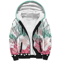 Japanese Kocho Pattern Sherpa Hoodie Insect Pillar Butterfly Flower Fairy - Polynesian Pride