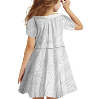 Samoa Lotu Tamaiti Kid Short Sleeve Dress Polynesian White Sunday Simple LT9 - Polynesian Pride