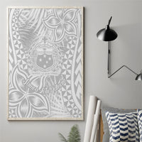 Samoa Lotu Tamait Canvas Wall Art Tropical Plant White Sunday With Polynesia Pattern LT9 - Polynesian Pride