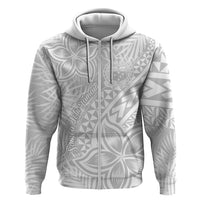 Samoa Lotu Tamait Hoodie Tropical Plant White Sunday With Polynesia Pattern LT9 - Polynesian Pride