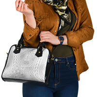 Samoa Lotu Tamait Shoulder Handbag Tropical Plant White Sunday With Polynesia Pattern LT9 - Polynesian Pride