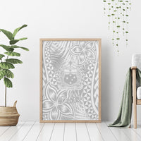 Personalised Samoa Lotu Tamait Canvas Wall Art Tropical Plant White Sunday With Polynesia Pattern LT9 - Polynesian Pride