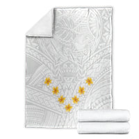 Tonga White Sunday Blanket Polynesian Plumeria Tribal Simple LT9 - Polynesian Pride