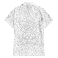 Tonga White Sunday Family Matching Short Sleeve Bodycon Dress and Hawaiian Shirt Polynesian Plumeria Tribal Simple LT9 - Polynesian Pride