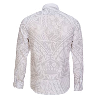 Tonga White Sunday Family Matching Tank Maxi Dress and Hawaiian Shirt Polynesian Plumeria Tribal Simple LT9 - Polynesian Pride