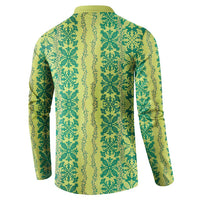 Hawaii Lei with Tribal Quilt Motif Button Sweatshirt