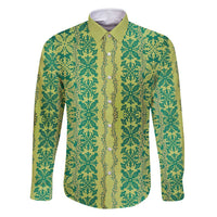 Hawaii Lei with Tribal Quilt Motif Family Matching Summer Maxi Dress and Hawaiian Shirt