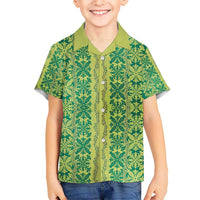 Hawaii Lei with Tribal Quilt Motif Hawaiian Shirt