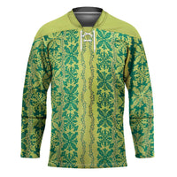 Hawaii Lei with Tribal Quilt Motif Hockey Jersey - Polynesian Pride