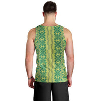 Hawaii Lei with Tribal Quilt Motif Men Tank Top
