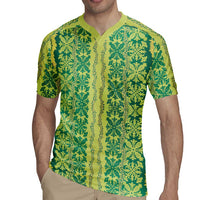 Hawaii Lei with Tribal Quilt Motif Rugby Jersey LT9 - Polynesian Pride